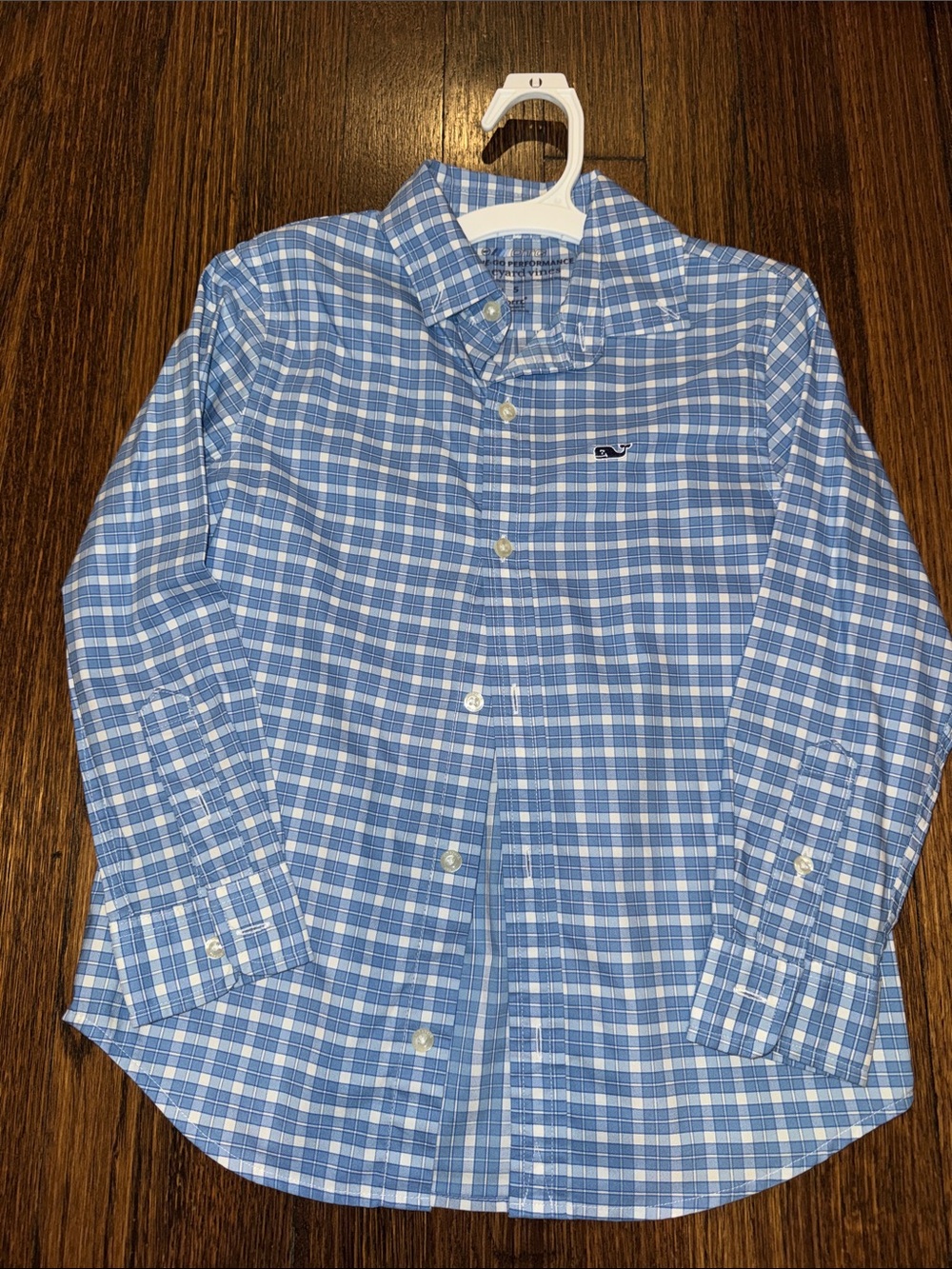 Vineyard Vines Light Blue & White Plaid Button-Down Shirt - Kids
